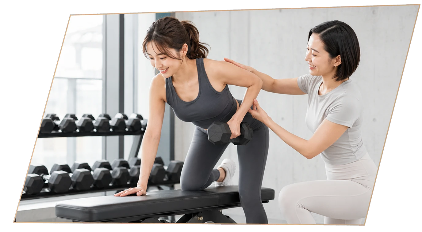 トレーニングでのパーソナル指導の様子